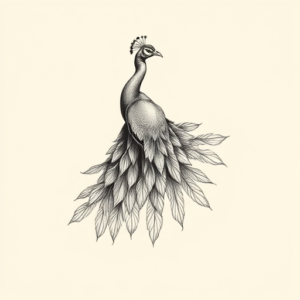 Sketch Peacock Tattoo