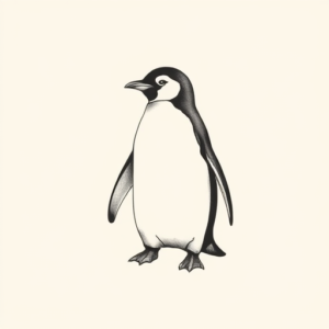 Sketch Penguin Tattoo