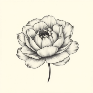 Sketch Peony Tattoo