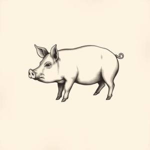 Sketch Pig Tattoo