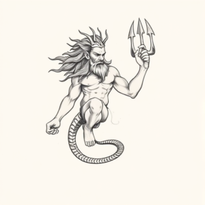 Sketch Poseidon Tattoo