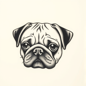 Sketch Pug Tattoo