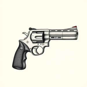 Sketch Revolver Tattoo