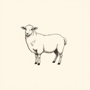 Sketch Sheep Tattoo