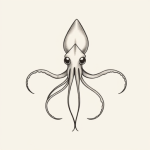 Sketch Squid Tattoo
