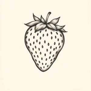 Sketch Strawberry Tattoo