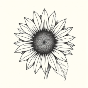 Sketch Sunflower Tattoo