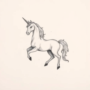 Sketch Unicorn Tattoo