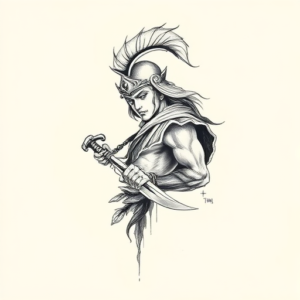 Sketch Warrior Tattoo