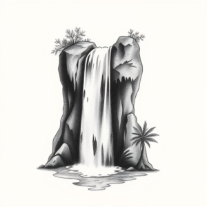 Sketch Waterfall Tattoo