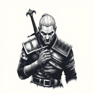 Sketch Witcher Tattoo