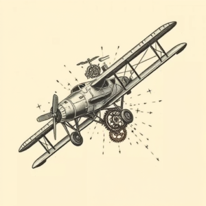 Steampunk Airplane Tattoo