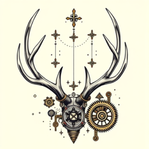 Steampunk Antler Tattoo