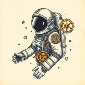 Steampunk Astronaut Tattoo