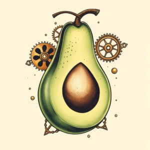 Steampunk Avocado Tattoo