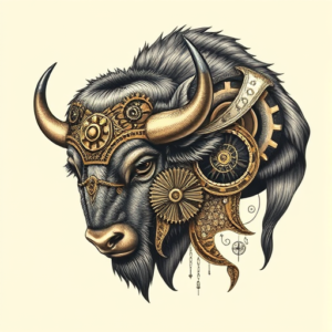 Steampunk Bison Tattoo