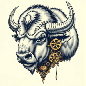 Steampunk Buffalo Tattoo