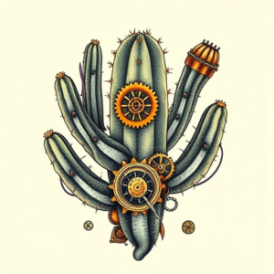 Steampunk Cactus Tattoo