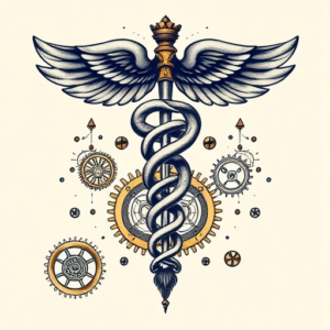 Steampunk Caduceus Tattoo