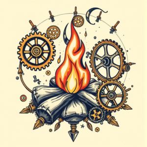 Steampunk Campfire Tattoo