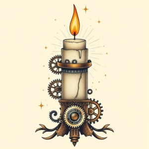 Steampunk Candle Tattoo