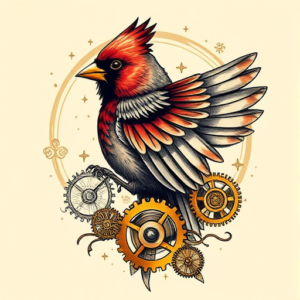 Steampunk Cardinal Tattoo