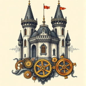 Steampunk Castle Tattoo