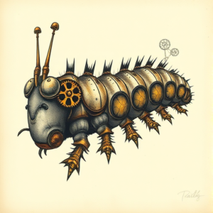 Steampunk Caterpillar Tattoo