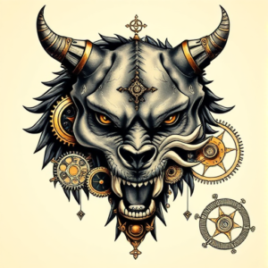 Steampunk Cerberus Tattoo
