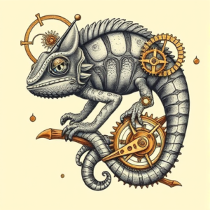 Steampunk Chameleon Tattoo