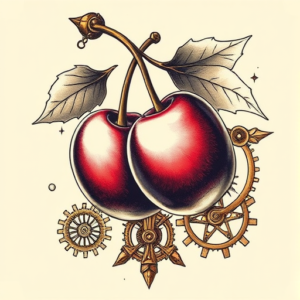 Steampunk Cherry Tattoo
