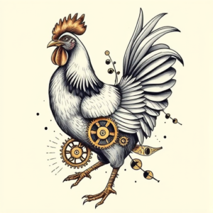 Steampunk Chicken Tattoo