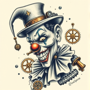 Steampunk Clown Tattoo