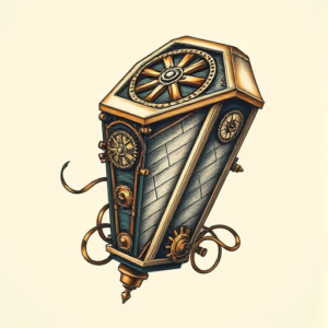 Steampunk Coffin Tattoo