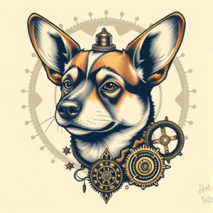 Steampunk Corgi Tattoo