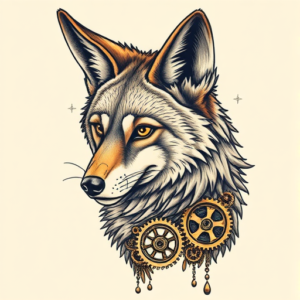 Steampunk Coyote Tattoo