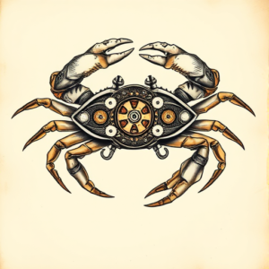 Steampunk Crab Tattoo