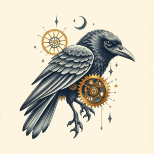 Steampunk Crow Tattoo