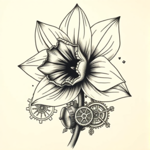 Steampunk Daffodil Tattoo