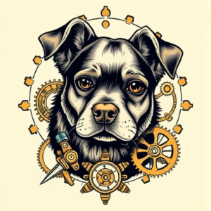 Steampunk Dog Tattoo