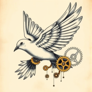 Steampunk Dove Tattoo