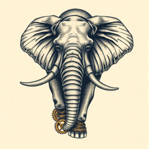Steampunk Elephant Tattoo