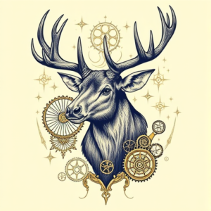 Steampunk Elk Tattoo