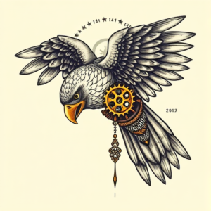Steampunk Falcon Tattoo