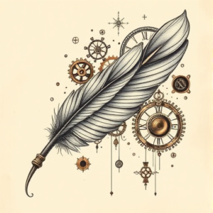 Steampunk Feather Tattoo