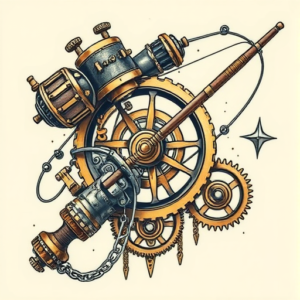 Steampunk Fishing Tattoo
