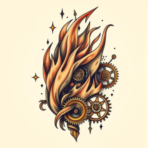Steampunk Flame Tattoo