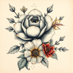 Steampunk Floral Tattoo