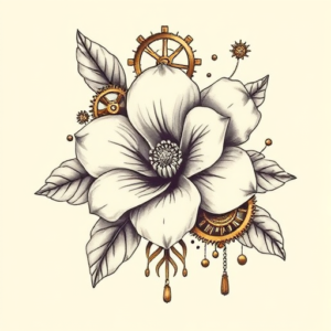 Steampunk Gardenia Tattoo
