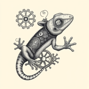Steampunk Gecko Tattoo